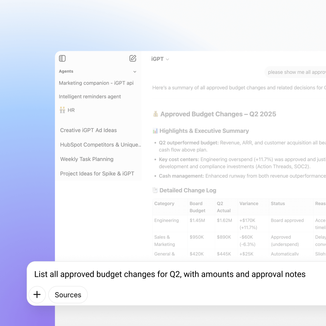 Conversational AI UI