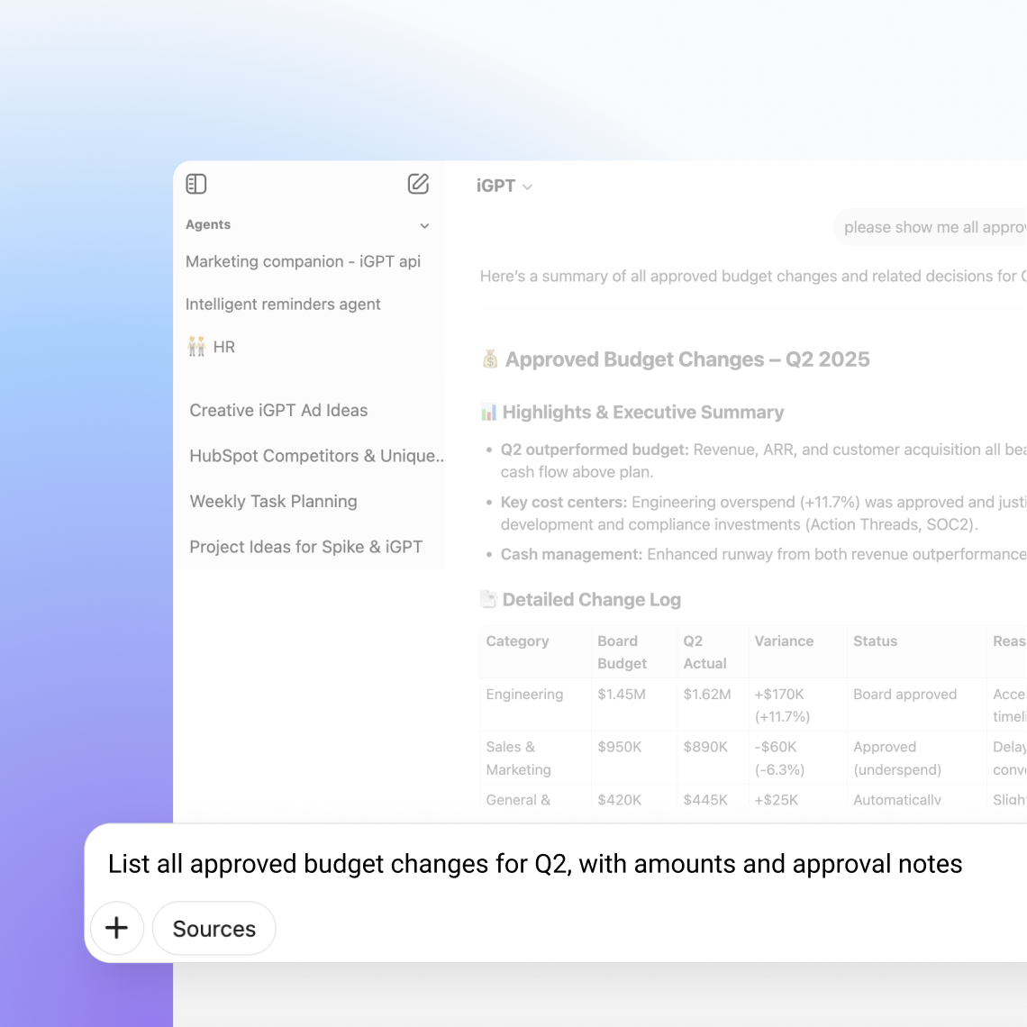 Conversational AI UI